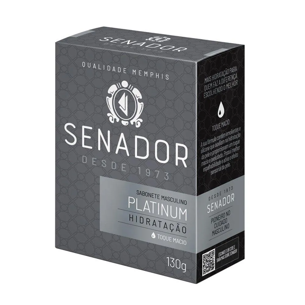 Sabonete Senador Platinum 130g Embalagem com 12 unidades