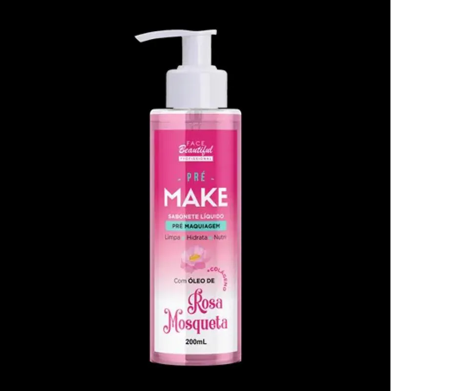 Sabonete Liquido Pré Make com Óleo de Rosa Mosqueta Face Beautiful 200ml