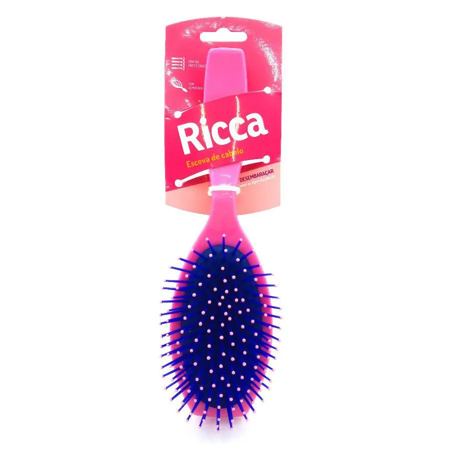 ESCOVA PINK / ROXA OVAL ALMOFADADA Nº 2427 - RICCA