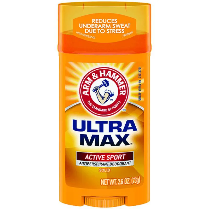 Ultramax Desodorante Antitranspirante Sólido Homens Active Sport 73g - Arm & Hammer