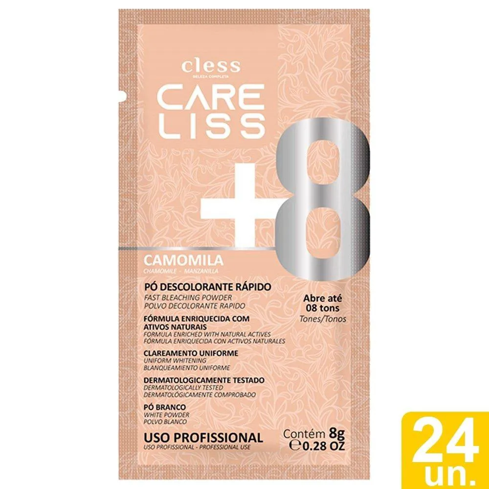 Descolorante em Pó Care Liss Camomila Sachê 8g - Embalagem com 24 unidades
