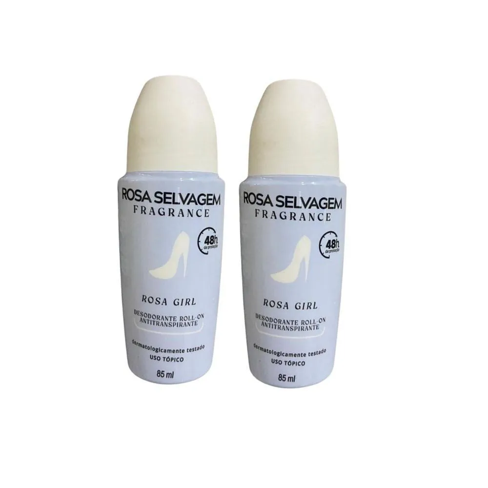 Kit 2 Desodorante Roll-on Rosa Girl 85ml Rosa Selvagem