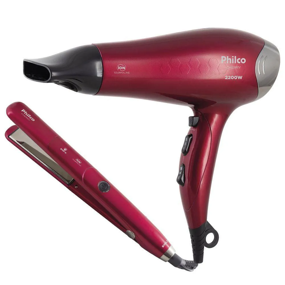 Kit Cuidados Pessoais Philco Cherry Tourmaline Íon 220v