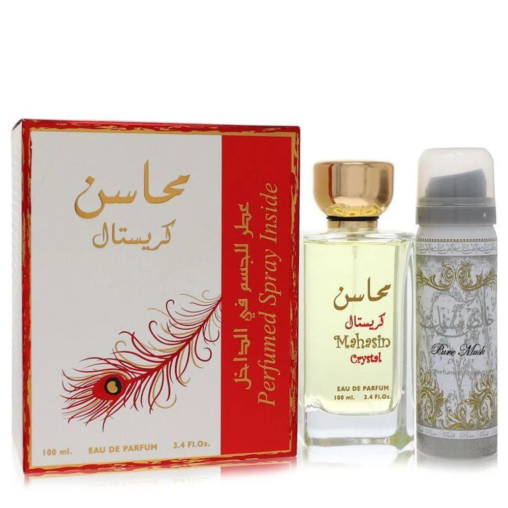 Kit Presente Feminino Lattafa Mahasin Crystal Edp With 50 Ml Desodorante em 100