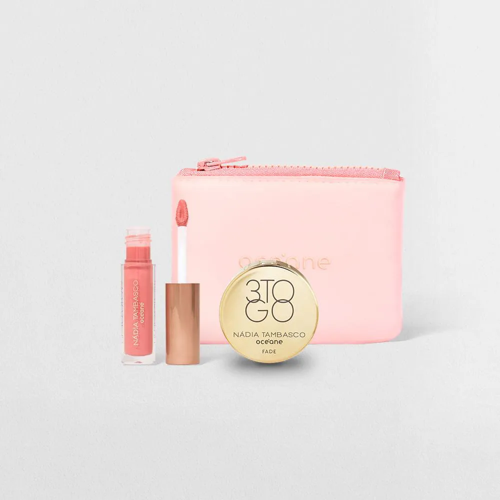 Kit Trio de Sombras 3 To Go Pallete Fade + Brilho Labial + Mini Daily Makeup (3 Produtos)