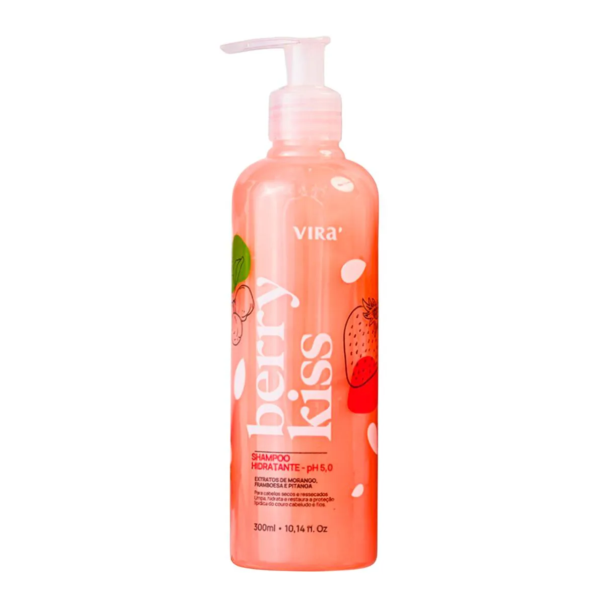 Shampoo Virá Cosméticos Berry Kiss Hidratante Frutas Vermelhas 300ml