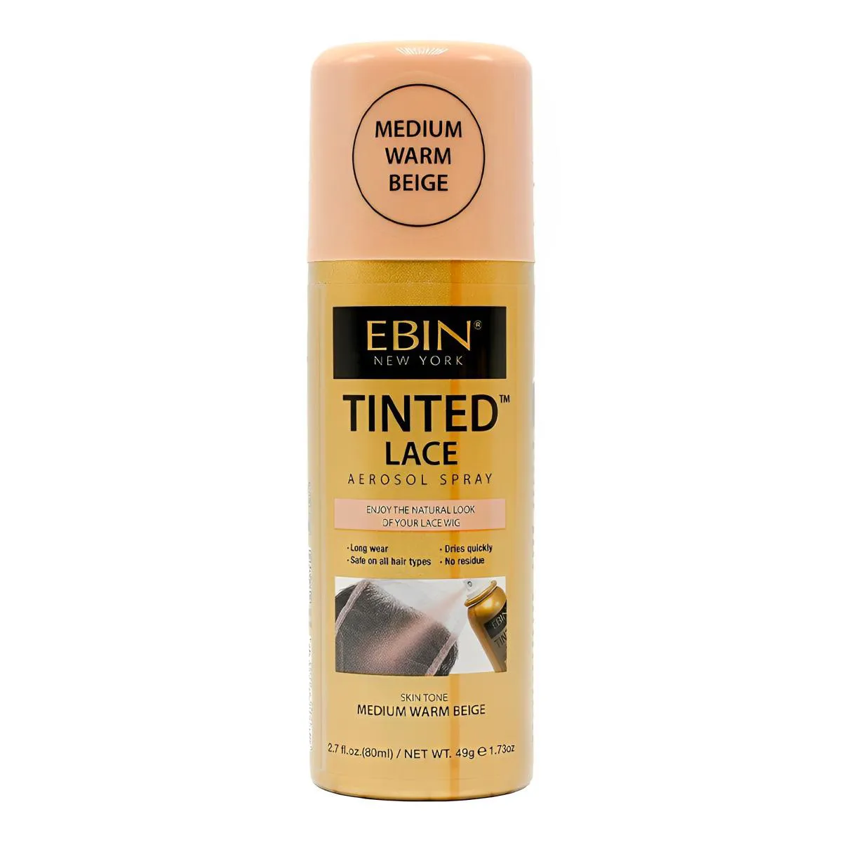 Spray Tintura Renda Peruca Ebin 80ml Bege Médio Warm