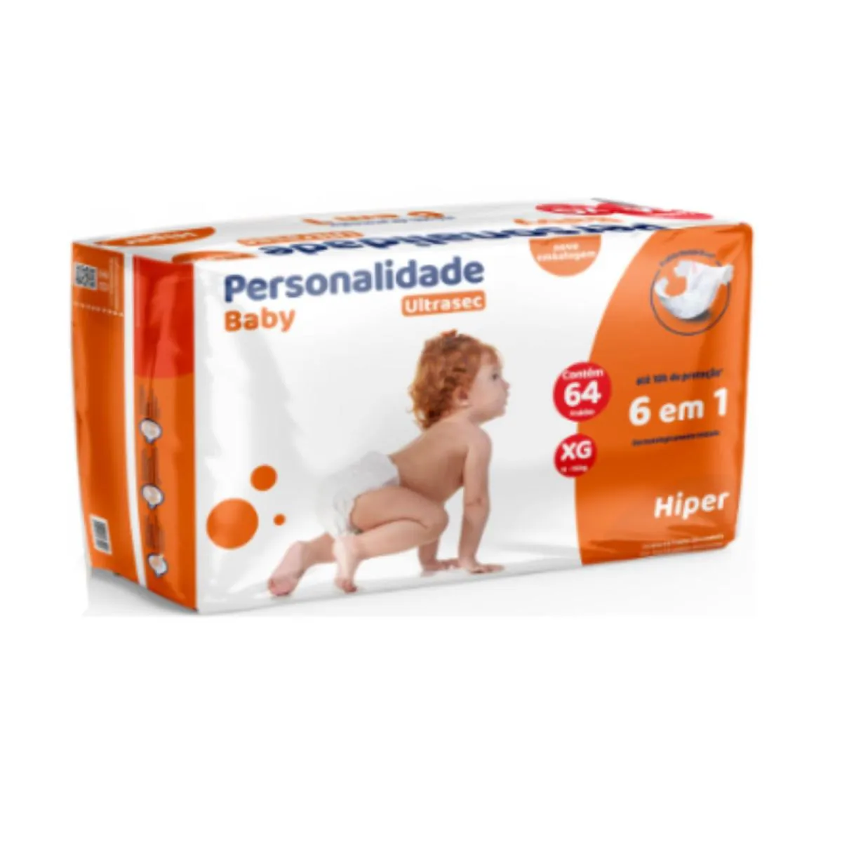 Fralda Personalidade Hiper Xg Com 64 Unidades Laranja
