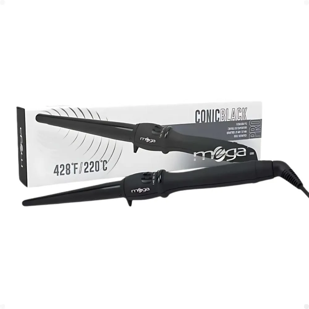 Modelador Mega Conic Black de 25mm A 13mm 220°c Bivolt
