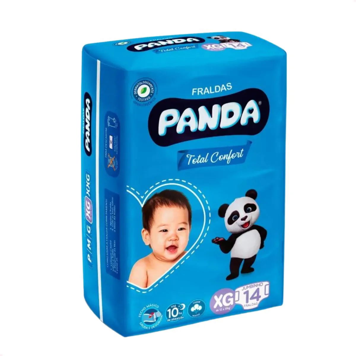 Fralda Descart Infantil Panda Total Confort Jumbo Xg 14 Unid