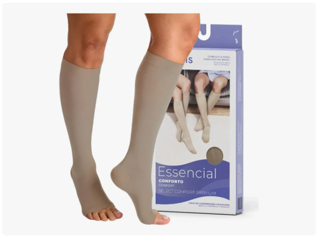 Meia de Compressão Select Comfort Premium 15-20 Mmhg Ad Panturrilha Ponteira Aberta - Sigvaris M2
