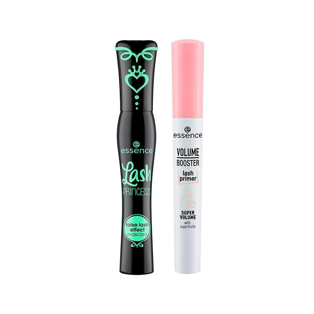 Kit Essence Máscara para Cílios Lash Princess Preta 12ml + Primer Cílios Volume Booster Branco 7ml