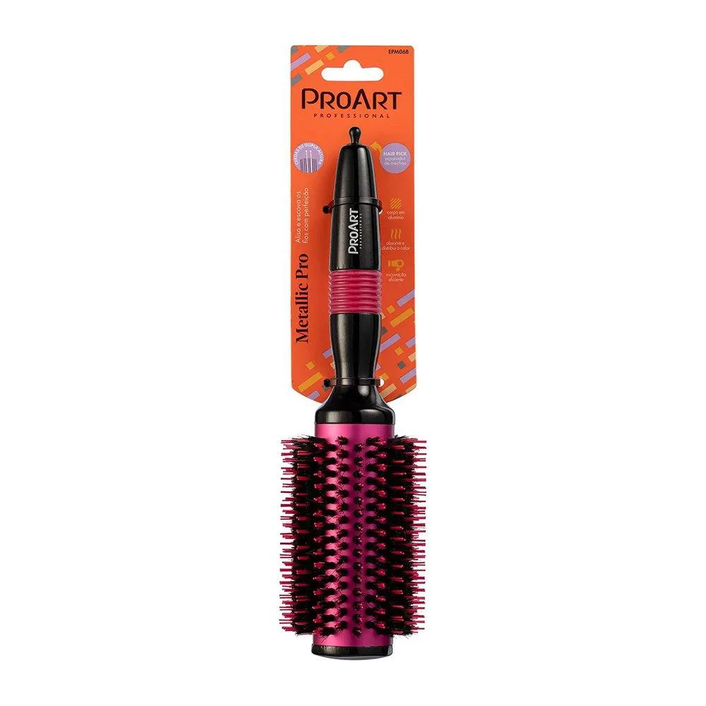 Escova Pro Art Metalica Rosa 38Mm Epm06B