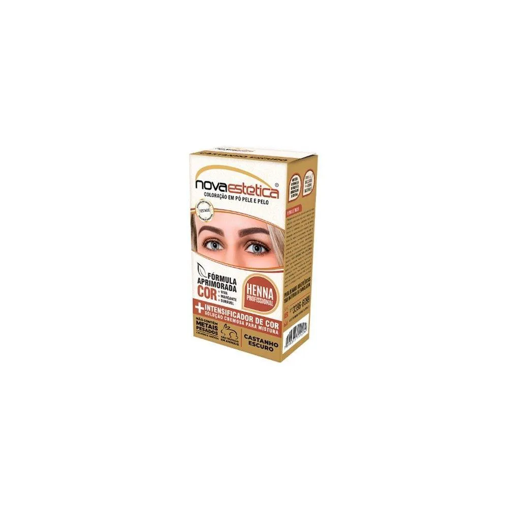 Henna Sobrancelha Nova Estética Castanho Escuro