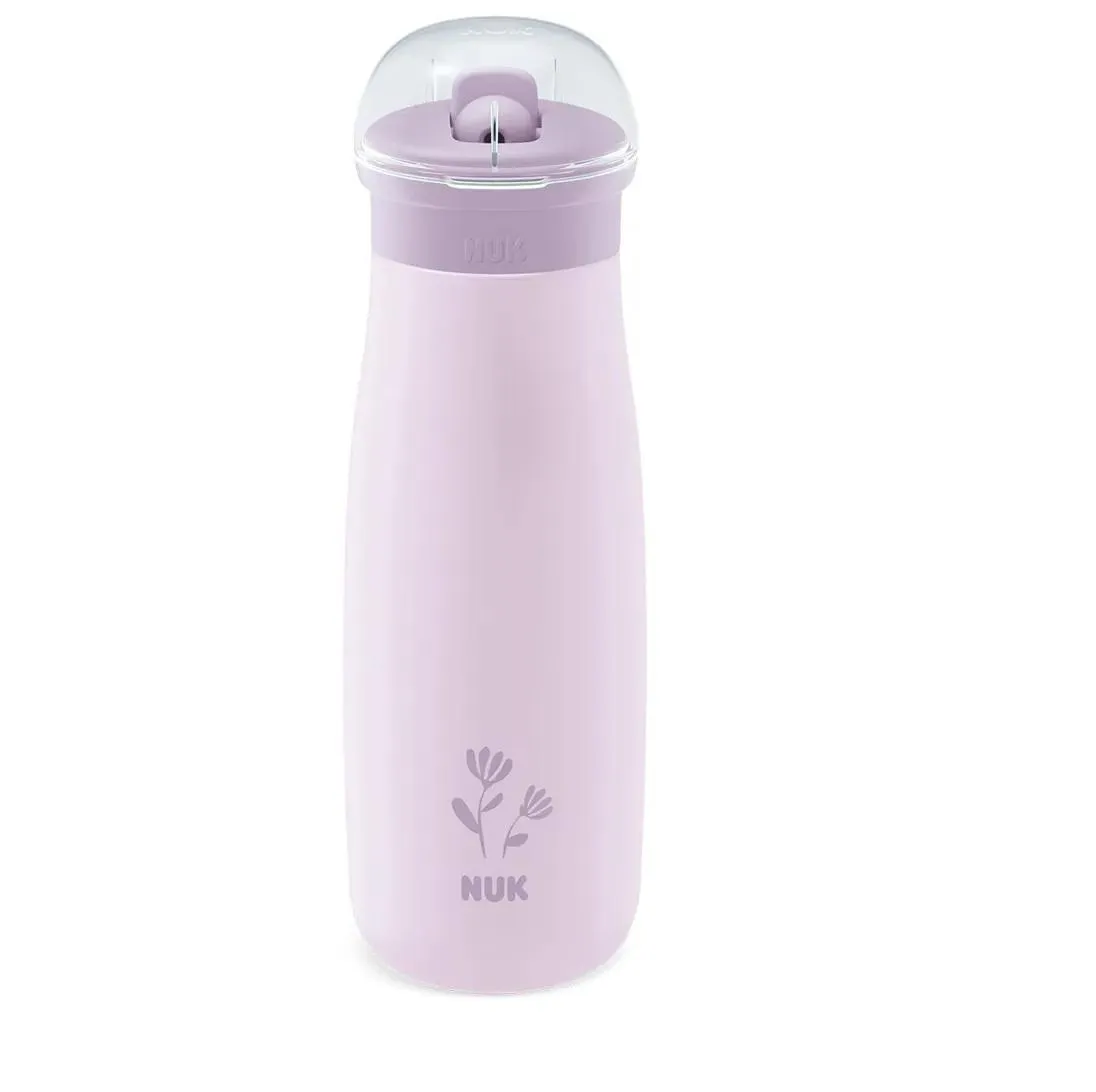 Copo Mini-Me Flip Inox 500Ml +12M Lilás Flores Nuk