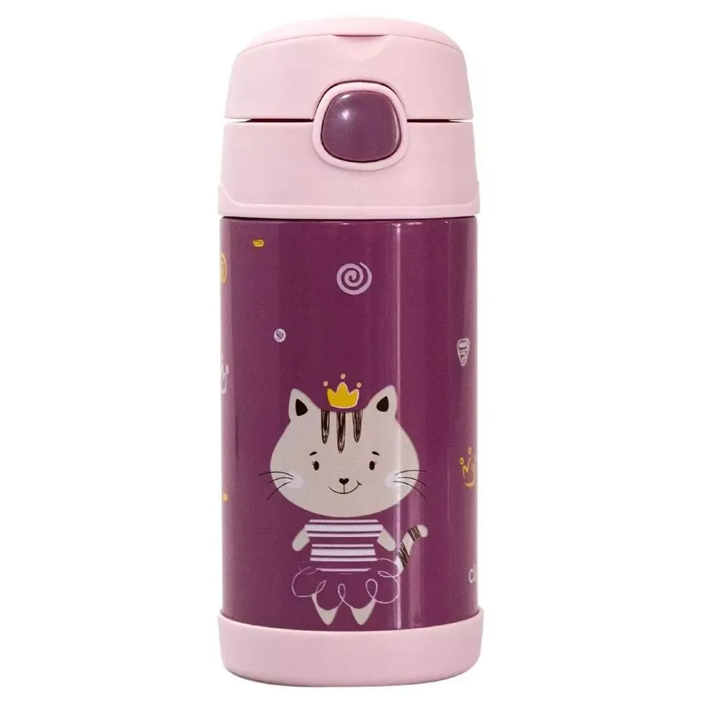 Garrafinha Térmica Com Canudo 310Ml Milky Rosa Clingo