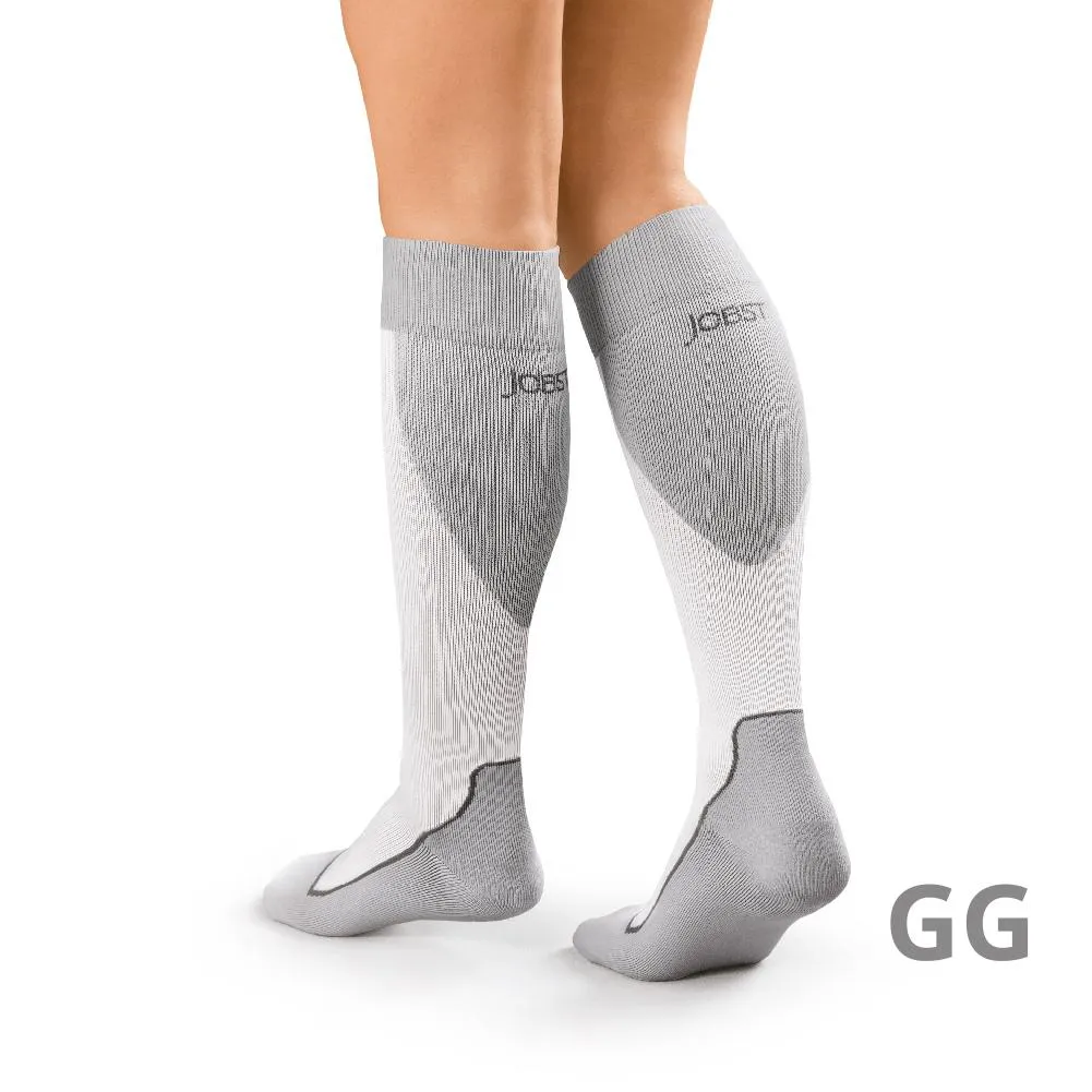 Meia de Compressão 3/4 Jobst Sport 20-30Mmhg - Branca/Cinza GG