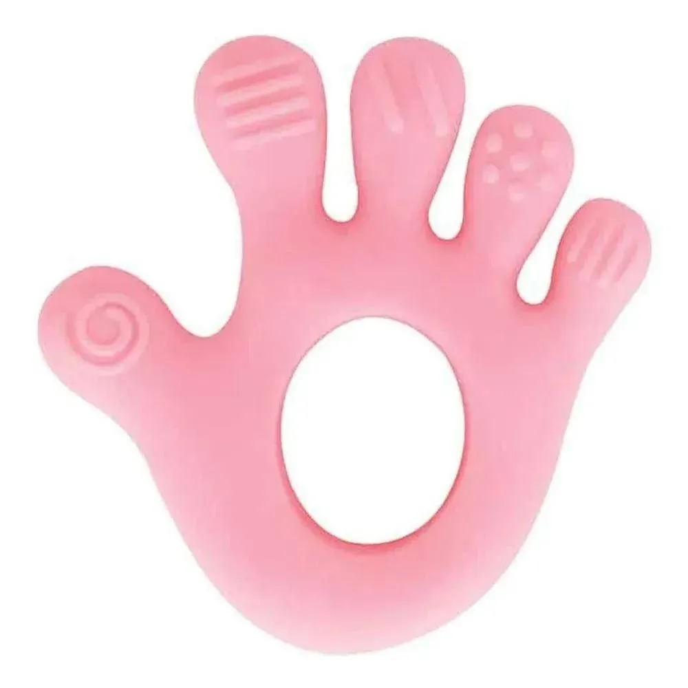 Mordedor Mãozinha Silicone Rosa +4M Buba