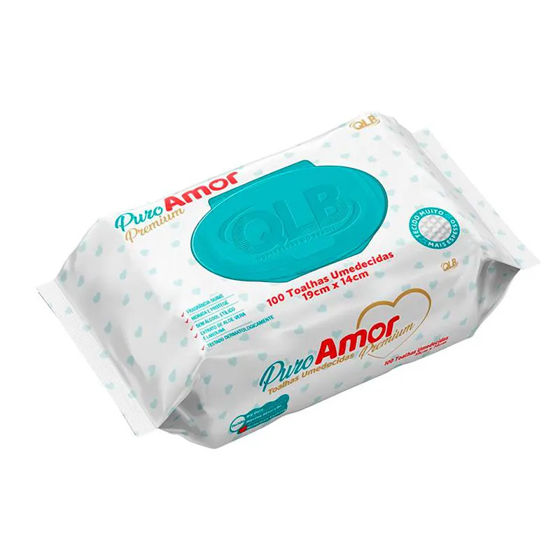 Toalhas Umedecidas Puro Amor Premium 100un - Qualybless