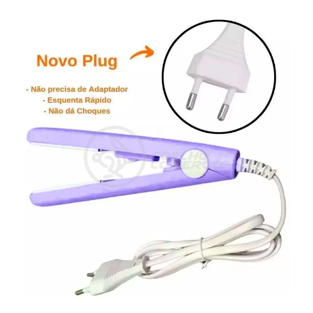 Mini Chapinha Prancha 17Cm Bivolt 110|220V Profissional Roxo