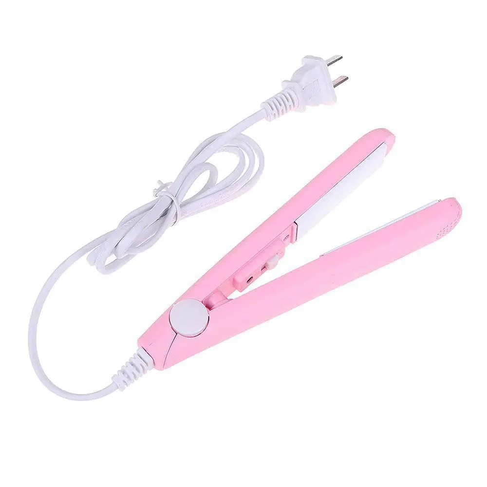 Mini Chapinha Prancha de Portátil com Case Transporte Rosa Bivolt
