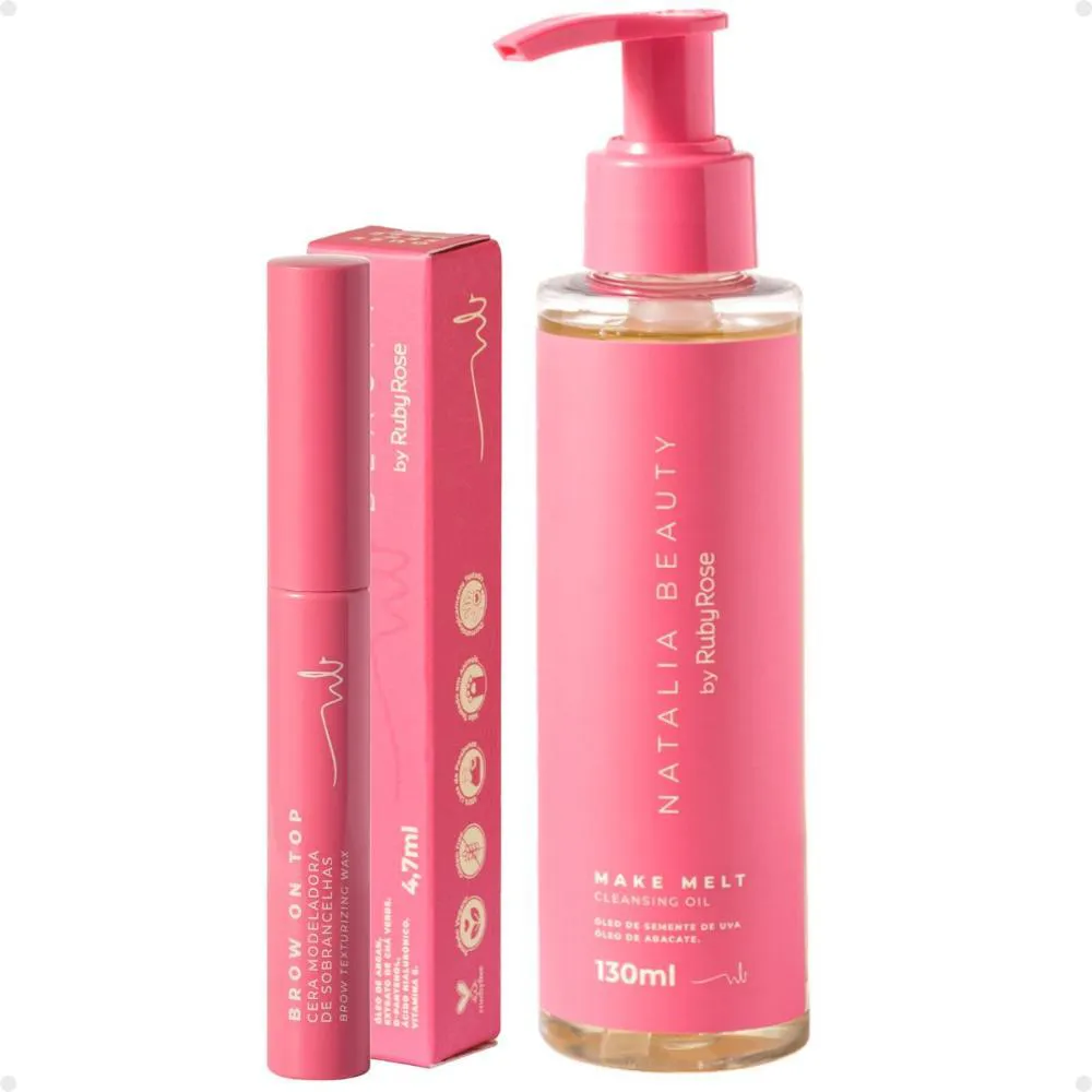 Kit Natalia Beauty By Ruby Rose: Cleansing Oil e Cera Brow On Top