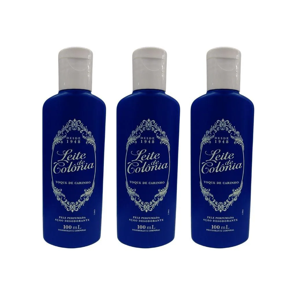 Leite de Colonia 100Ml Toque Carinho - Kit C/ 3Un