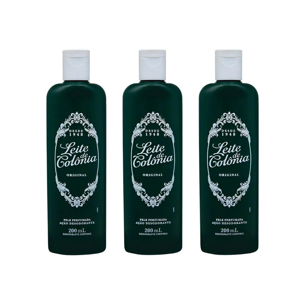 Leite de Colonia 200Ml Tradicional - Kit C/ 3Un