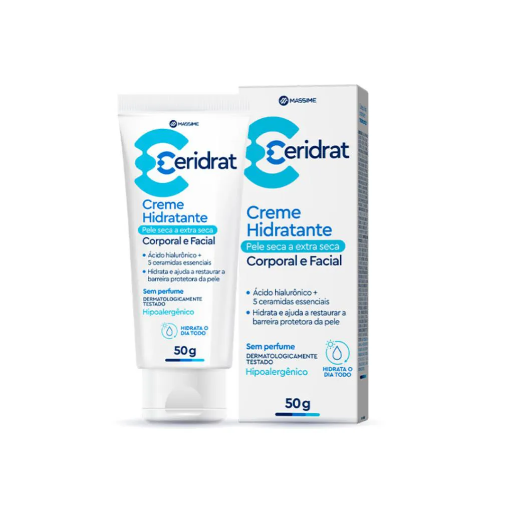 Ceridrat Creme Facial Corporal Hidratante Pele Seca 50g