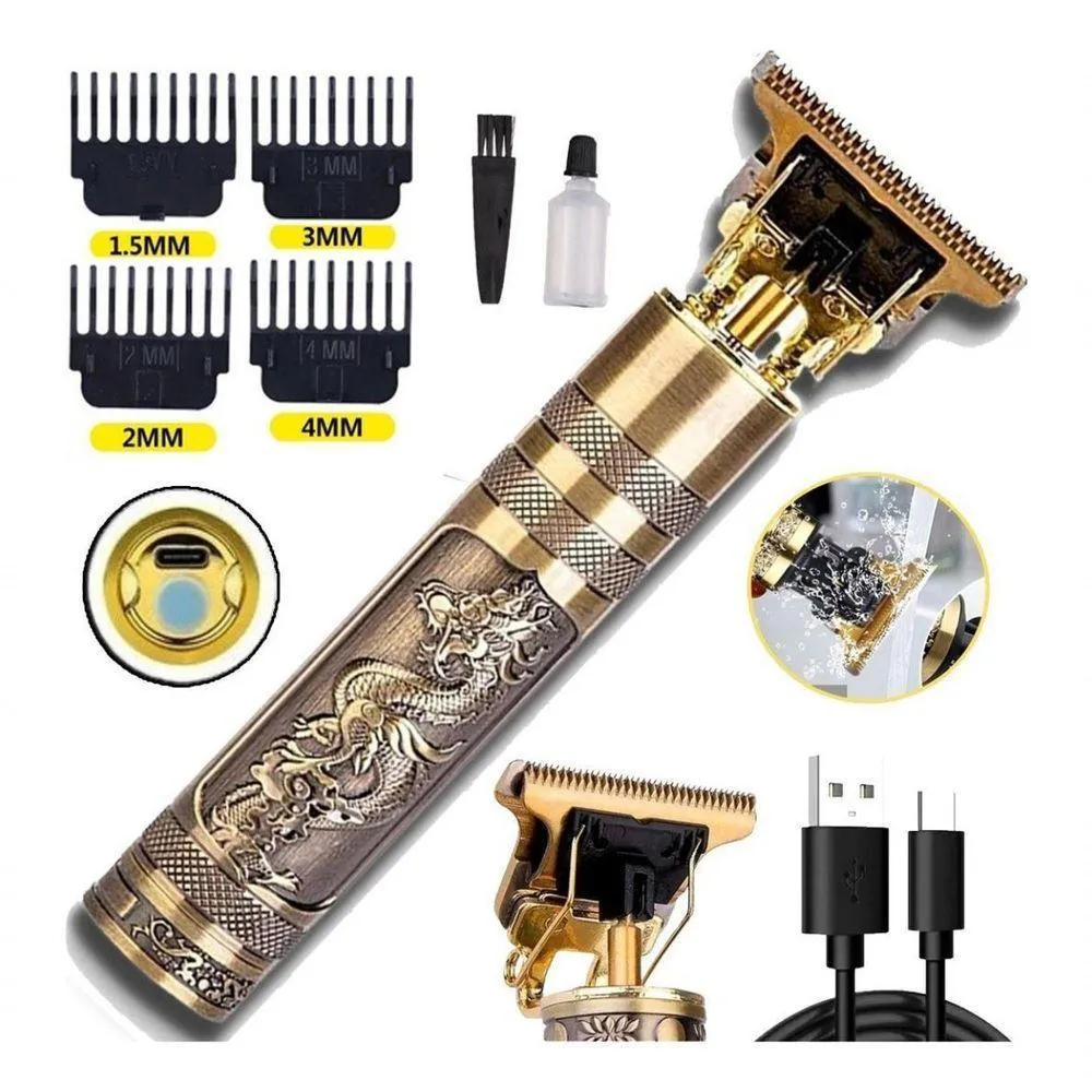 Aparador de Pelo T9 Dourado 110V-240V Profissional