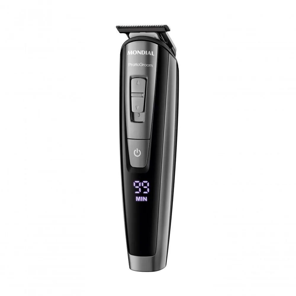 Aparador de Pelos Praticgroom Mondial Preto 6W Bg-09 Bivolt