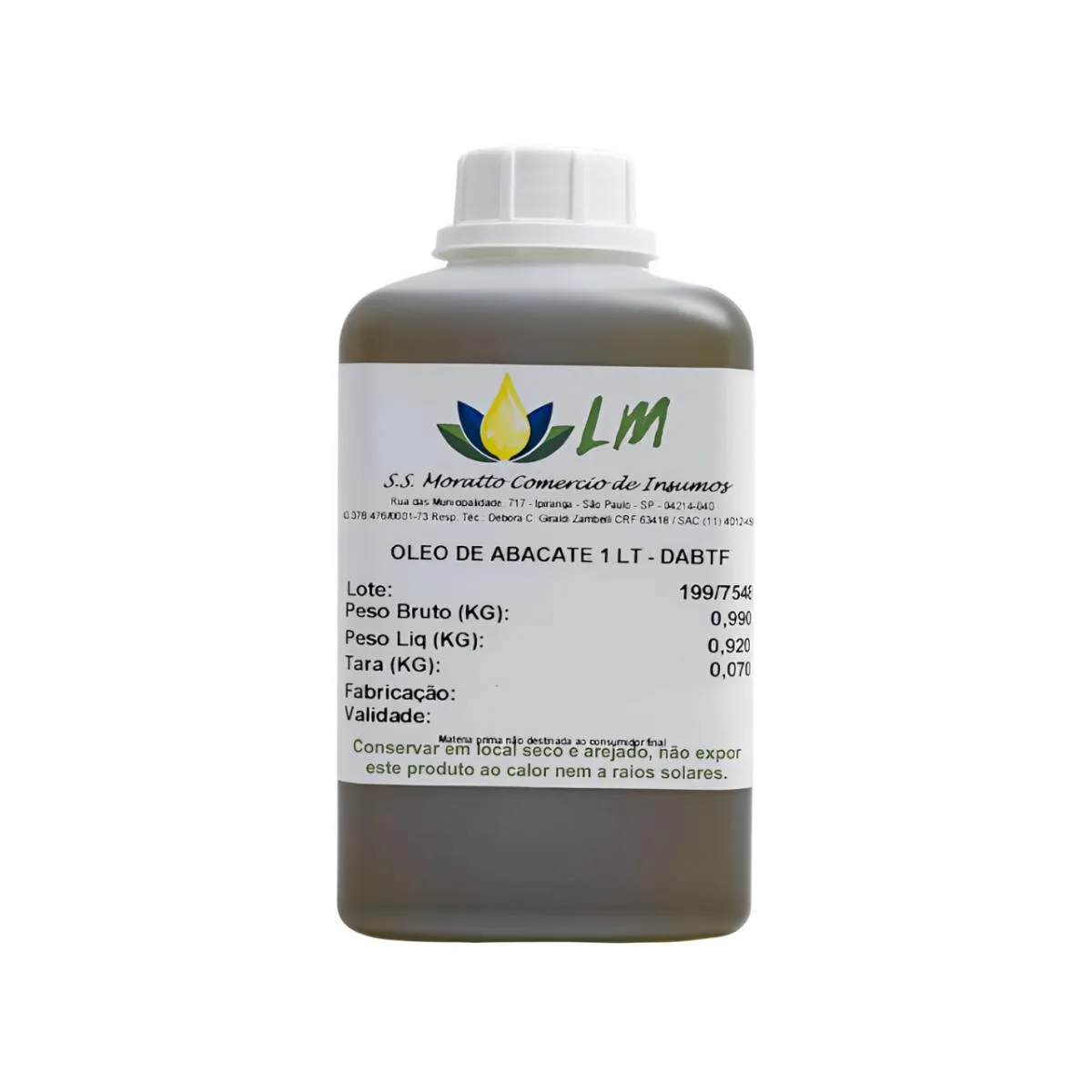 Óleo Vegetal 100% Natural Distrol Abacate 1L