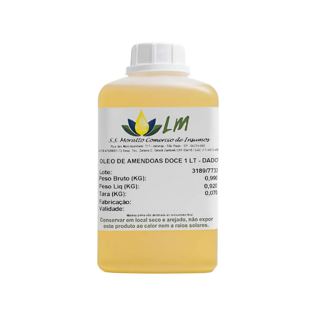 Óleo Vegetal 100% Natural Distrol Amêndoa Doce 1L