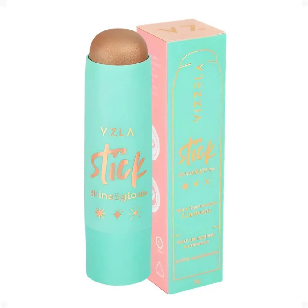 Iluminador em Stick Cremoso Vizzela Shine e Glow Cor 04 Vz110