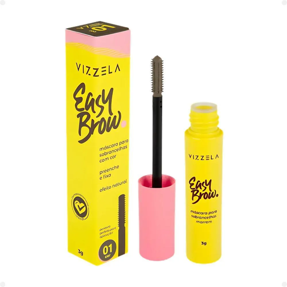 Máscara para Sobrancelhas Vizzela Easy Brow Marrom Cor 01