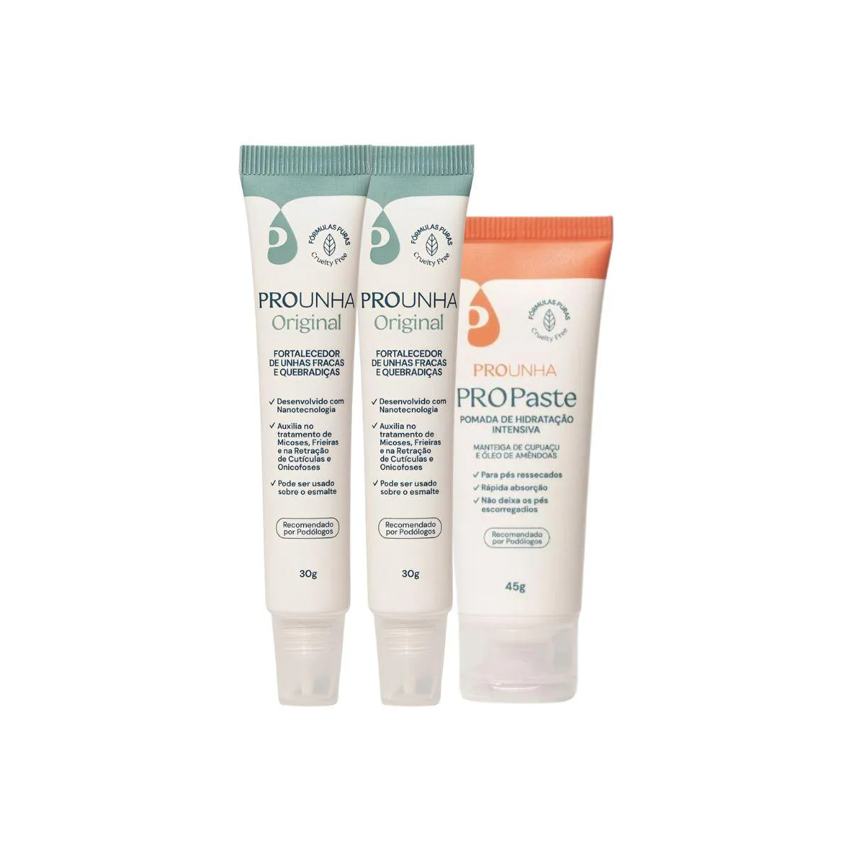 Kit. 03 Itens: 02- Pro Unha 30G / 01- Pro Paste 30G