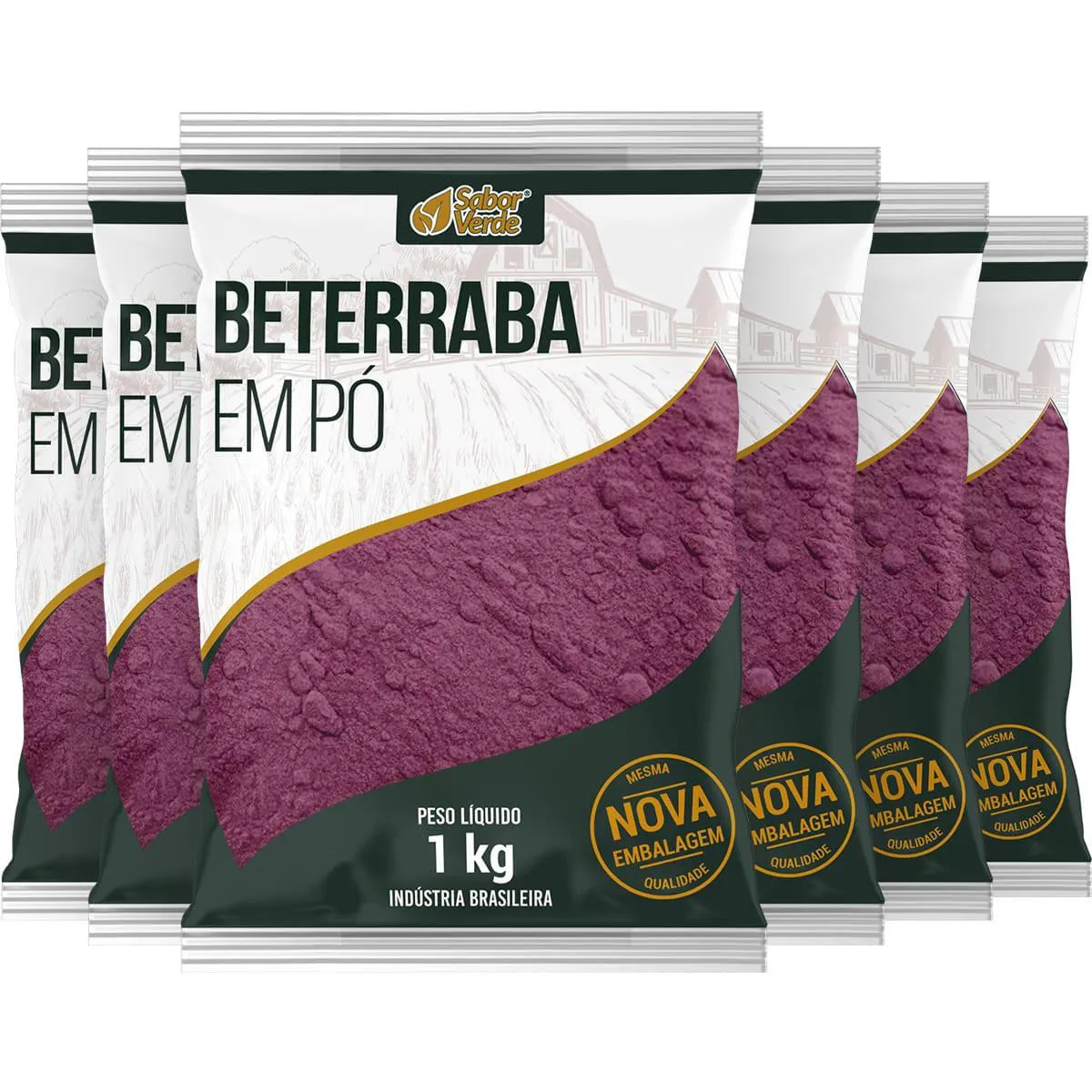 Kit 6 Beterraba em Po 1Kg - Sabor Verde