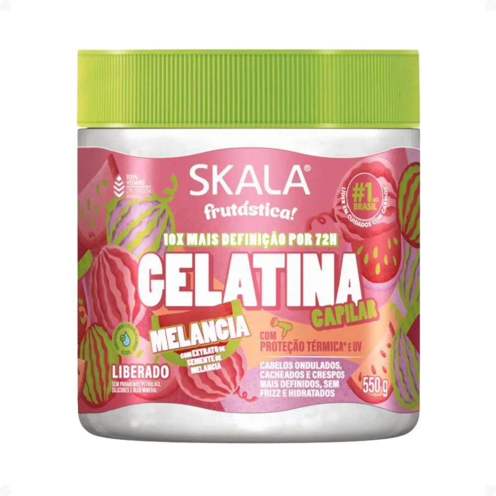 Gelatina Capilar Skala Frutástica! Melancia com Proteção Térmica 550g