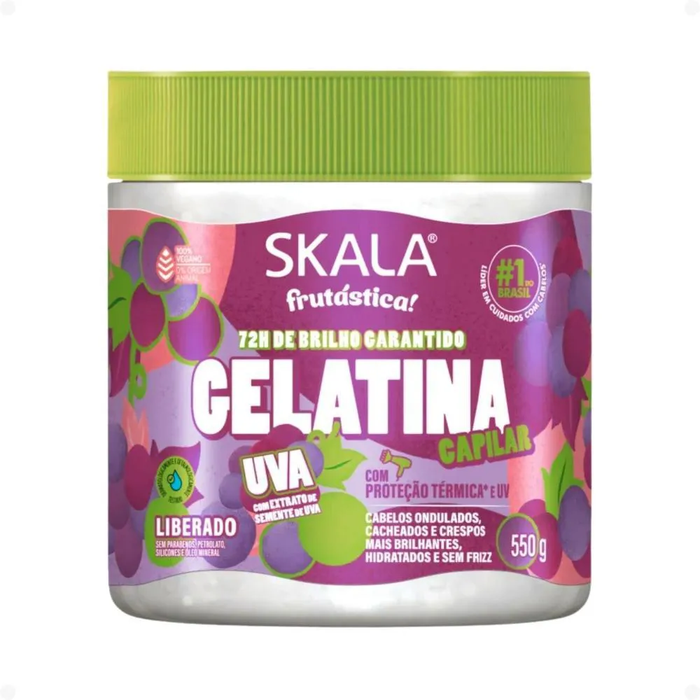 Gelatina Capilar Skala Frutástica! Uva com Proteção Térmica 550g