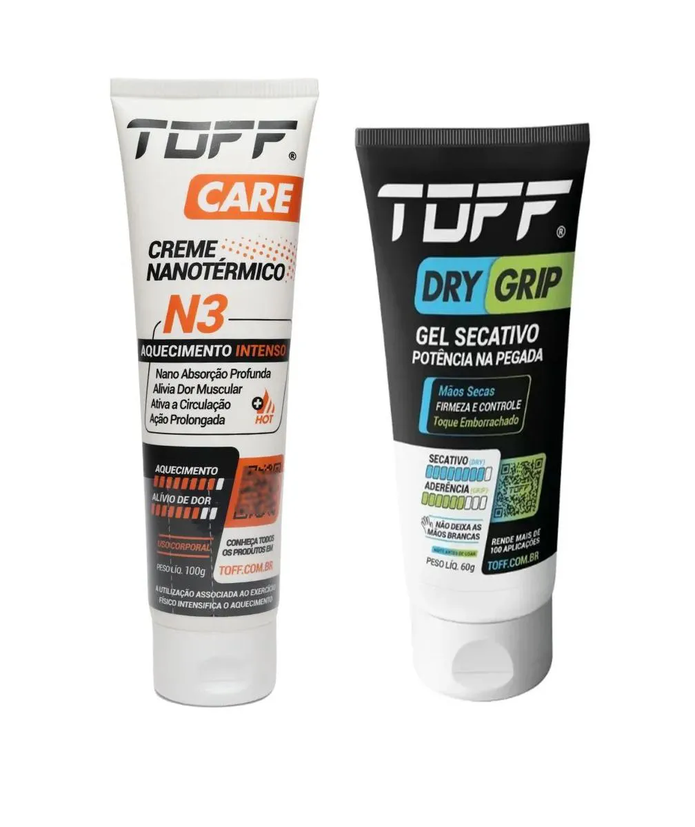 N3 Aquecimento Alívio Dor + Toff Dry Grip Mãos Secas Firmeza