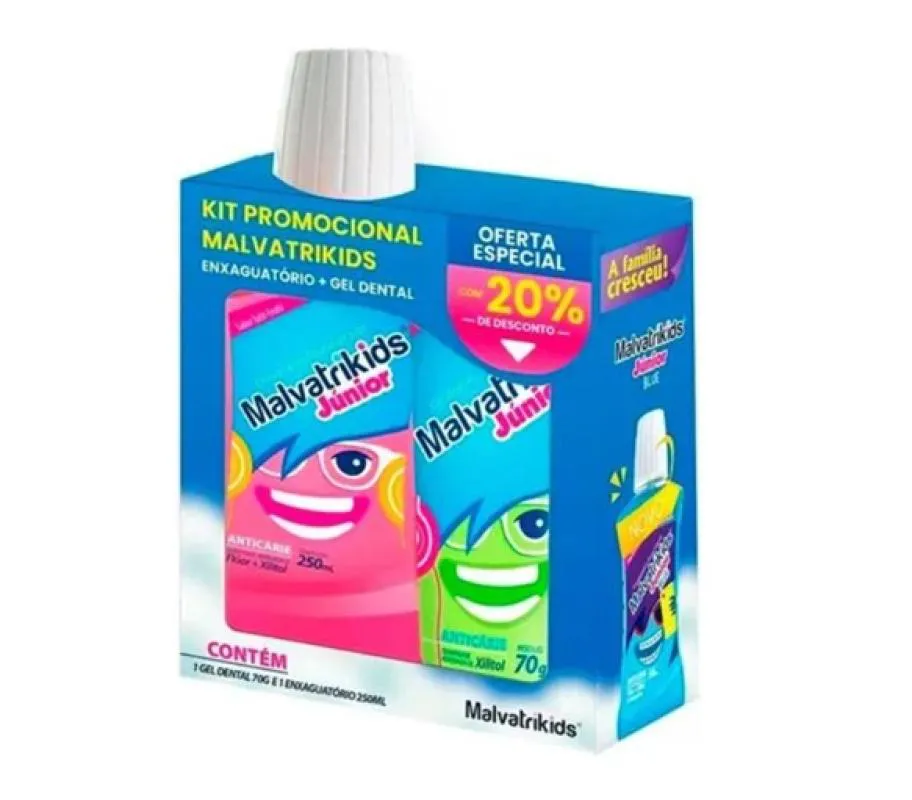 Kit Malvatrikids Júnior + Enxaguatório Anticárie 250Ml