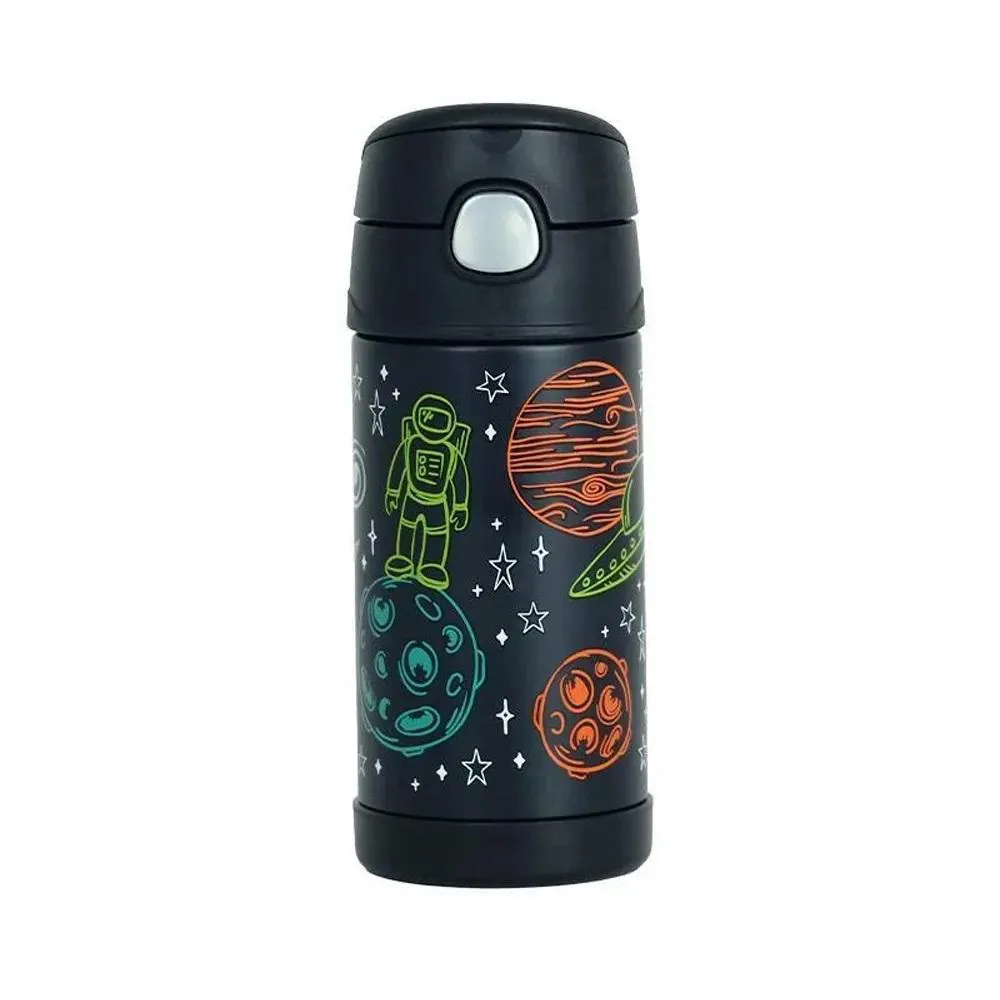Garrafinha Térmica Funtainer 355Ml Espaço Preto Thermos