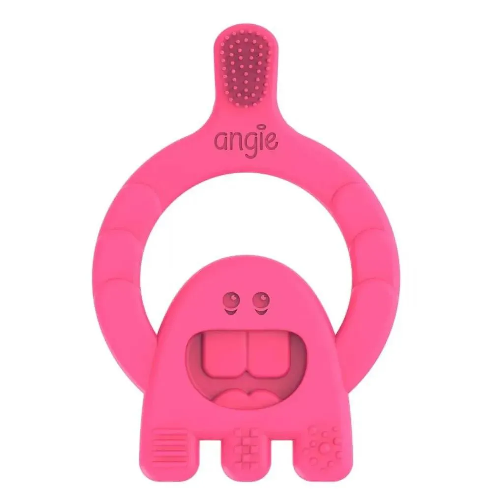 Mordedor com Cerdas Dental Baby +4M Rosa Angie