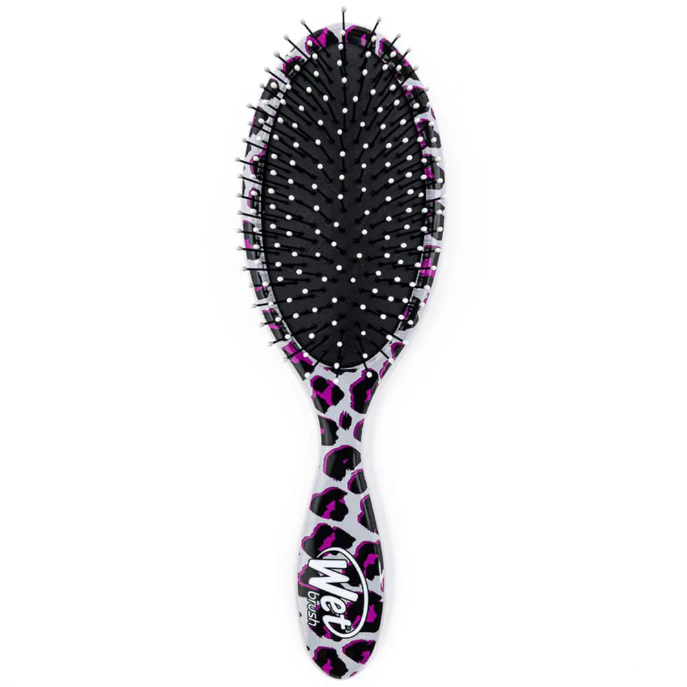 Escova de Cabelo Wetbrush Original Detangler Safari Leopardo Rosa