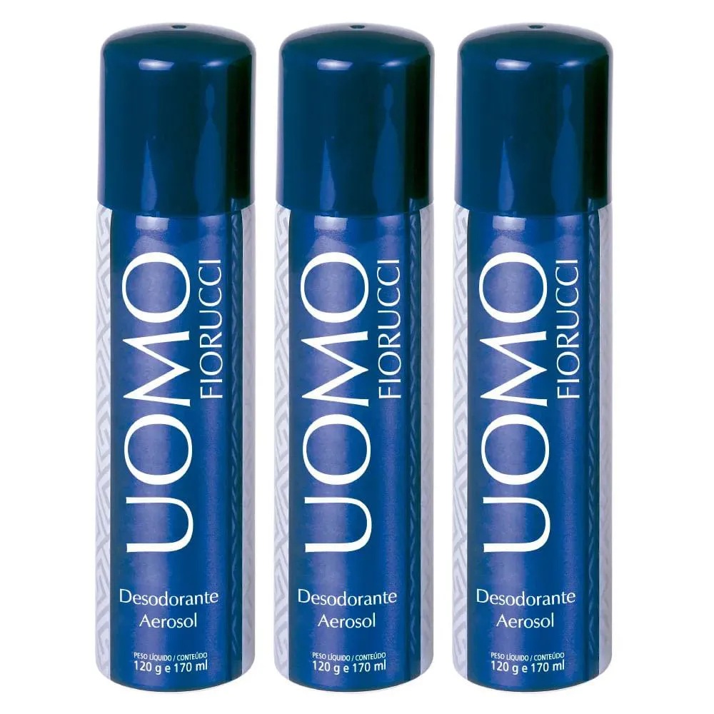 Fiorucci Uomo Kit - 3 Desodorantes Aerossóis