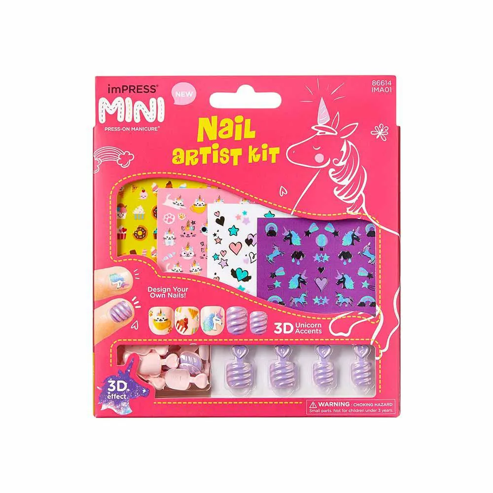 Impress Mini Nail Art Kit - 26 Unhas + 4 Cartelas de Adesivo + 1 Mini Lixa