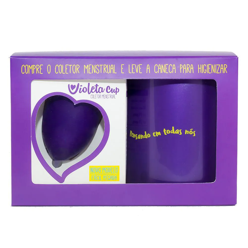 Kit Violeta Cup - Coletor Tipo a Violeta + Caneca Higienizador