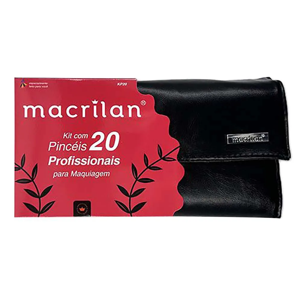 Macrilan Kit com 20 Pincéis para Maquiagem Kp20