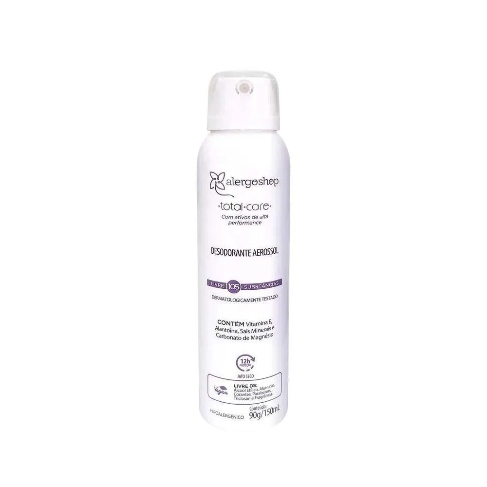 Desodorante Aerosol Hipoalergênico Total Care Alergoshop 150Ml