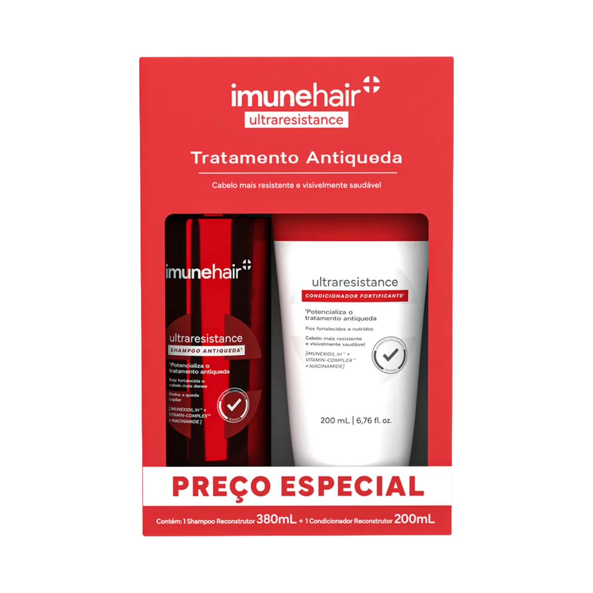 Kit ImuneHair Antiqueda Ultraresistance Shampoo 380ml + Condicionador 200ml